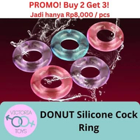 DONUT Silicone Cock Ring Alat Bantu Pemuas Sex Toys Pria Wanita 3 pcs