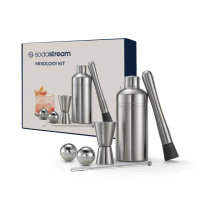 【Sodastream】調酒工具組(搗碎棒、雪克杯、量杯、冰球*2、攪拌匙、調酒飲譜書)
