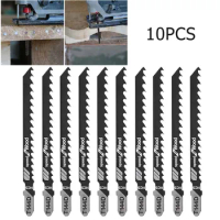 10-Pack T-Handle Jig Saw Blade Set Clean Fast Cutting Blades Countertop Wood Metal Cutting Power Tool HCS/HSS DIY For Plastic