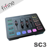 FIFINE SC3 RGB音訊混音器USB直播聲卡