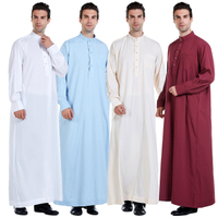 Muslim lelaki Jubba Thobe arab pakaian islam pakaian panjang arab Saudi jubah Abaya Dubai longgar bl