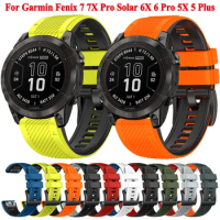 26mm 22mm Quickfit Watch Strap For Garmin Fenix 7X 7 Pro Solar Fenix 6 6X Pro Sapphire 5X 5 Plus Silicone Wrist Band Bracelets