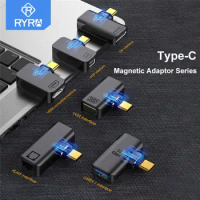 RYRA Magnetic Type C Adapter USB-C Male To USB 3.1 VGA HDMI-compatible DP MINI-DP RJ45 4K/8k 60Hz Vedio Converter For Laptops PC