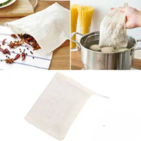 20x25cm Reusable Drawstring Cotton Soup Bags Muslin Bag Straining Cheesecloth Bag Gravy Broth Brew Stew Bags for Coffee Tea Bone