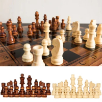 32Pcs/lot Wooden International Chess Pieces with No Board, Portable Chess Pieces Replacement Tournament Chess Pieces Set