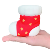 Jumbo Christmas Socks Squishy Slow Rising Soft Squeeze Toy Simulation Sweet Scented Stress Relief Fun for Kid Baby Xmas Gift Toy