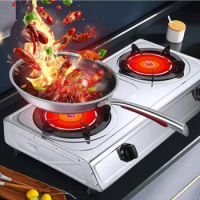 Infrared Gas Burner Hot Fire Cooking Gas Double Stove Natural Gas LPG Stoves Concentrated Energy Flameout To Protect Gas Stove
