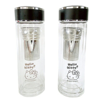 小禮堂 Hello Kitty 雙層玻璃泡茶水壺 300ml (2款隨機)