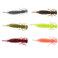 10PCS 55mm Larva Bait New PVC 10 Colors Dragonfly Worm Soft Silicone Baits Fishing