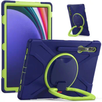 Hybrid Shockproof Case for Samsung Galaxy Tab S9 Ultra 5G SM-X910 X916 X918 S9Ultra S8 Ultra Cute Rotate Stand Cover with Handle