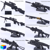 4D Splicing Gun 1/6 Scale MSR Sniper Rifle MG62 HK416 Sniper Rifle AK47 Rifle Military Weapon Model Fit 12" Action Figure Body