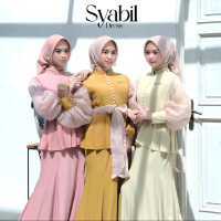 Syabil Dress || Dress pesta | gamis viral | Gamis Elegan Simple | free belt | allsize | busana musli