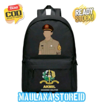 Tas Ransel akmil -Tas Ransel Dewasa Bebas Costum Laptop Pria Hitam Sekolah