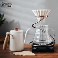 Bincoo手沖咖啡壺器具套裝咖啡分享壺木柄細口長嘴壺掛耳壺陶瓷過濾杯