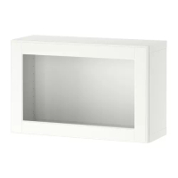 BESTÅ 層架組附玻璃門板, 白色/ostvik 白色, 60x22x38 公分