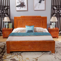 實木床1.8米中式雙人床明清仿古1.5米經濟型雕花床廠家直銷儲物床