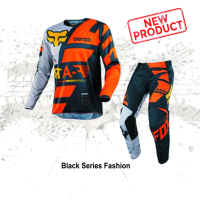 Baju motor cross trail dewasa 1 set FOX Grey Kuning Merah Hitam ( Kaos Only ) Jersey adventure jerse