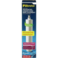 For Filtrete Advanced Under Sink Quick Change Water Filtration Filter 3US-PF01, For Use With 3US-PS01 System, 1 Count (Pack of 1