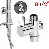 3 Way T-adapter Bath 1/2 Shower Head Mount Valve Diverter ABS Converter For Toilet Bidet Shower Bathroom Kitchen