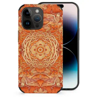 - Golden Pattern - Phone Case For Iphone 15 14 Pro Max 13 12 Mini 11 Xr 7 8 Plus Fiber Skin Case Cover Watercolor Gold Orange
