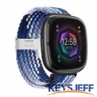 Braided Bands Compatible with Fitbit Sense 2/1 /Versa 4/3 Fitbit Bands with Adjustable Metal Lock