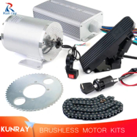 Kunray Electric Bike Brushless Motor with Controller Conversion Kits 36V 1000w with Pedal for Scooters Go-Karts Motor 3000w 72v