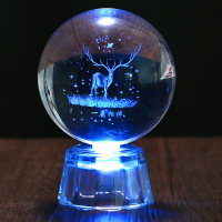 創意玻璃水晶球星空裝飾工藝品可愛桌面小擺件生日禮物女生男朋友