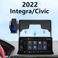 For 2022 Honda Integra Civic Car Screen Phone Holder Wireless Charger Navigation Modification Interior 9 Inch Size