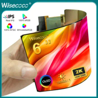 Wisecoco 2K OLED Flexible Display 6 Inch IPS 2880x1440 AMOLED Ultra Slim Bendable Flexible Screen With Type C HDMI Driver Board