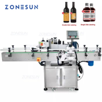 ZONESUN Automatic Round Bottle Labeling Machine Tube Wine Can Jar Water Milk Bottle Sticker Roll Label Dispenser Machine MT-200