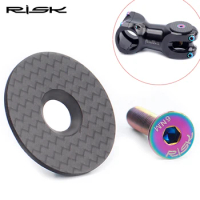 Risk RA112 Mountain Road Bike Bicycle Carbon Fiber Cycling Headset Stem Top Cap M6x30mm Titanium Bolt For 28.6/31.8 Front Fork