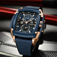 Evans Jayden Jam Tangan Pria 9553 Rubber Silicon Kaca Sapphire Chronograph Water Resistant 5 ATM
