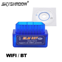 Wireless WIFI Bluetooth ELM327 Bluetooth OBD2 Vehicle Testing Instrument Works On Android Iphone Torque ELM327 on Car DVD player