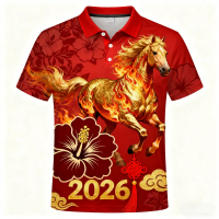 Happy New Year 2026! Unisex Year Of The Mamiya Polo Shirt Short Sleeve Comfortable Casual New Year P