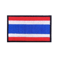 Thailand flag Patches Armband Embroidered Patch Hook &amp; Loop Iron On Embroidery Badge Military Stripe