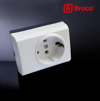 Broco Stop Kontak Arde Multi Outlet 1 2 3 4 5 6 Lubang NCP Tanpa Kabel Putih - Terminal Colokan List