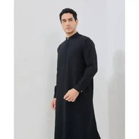 AMK Jubah Gamis Pria Thobe KK Taqi L/s Black Black M