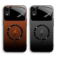kompatibel for [iPhone Xr] Casing HP Silikon Kaca HD-Bayangan Lingkaran Kilat