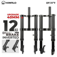 HIMALO Dual Brake 12Inch Suspension Inverted Fork Spring Suspension for Fat Tire 4.0 Width 135*9mm QR version Fit for FIIDO Q1S