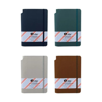 E-FILE สมุดโน้ต A6 ปกหนัง PVC สีคละ มียางรัดพร้อมช่องเสียบปากกา 80 แกรม 96 แผ่น