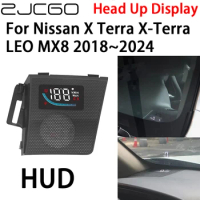 ZJCGO Car HUD Head Up Display Speedometer Projector Alarm Electronic Accessories for Nissan X Terra X-Terra LEO MX8 2018~2024