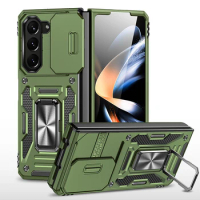 Anti-Knock Slide Lens Cover Folding Case for Samsung Galaxy Z Fold 5 Fold5 5G Zfold4 Phone Accessories for Samsung Z Fold 5