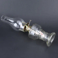 32cm Rustic Oil Lamp Lantern Vintage Glass Kerosene Lamp Chamber Oil Lamps for Indoor Use Home Decor Lighting Oil Lantern