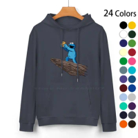 The Cookie King Pure Cotton Hoodie Sweater 24 Colors Monster Cookie Blue Monster With A Cookie In Hand Mountain Stone Wild