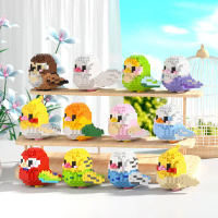 Budgerigar Comel Blok Bangunan,Hiasan, Mainan, Hadiah, Model, Sesuai untuk Kanak-kanak kids playing