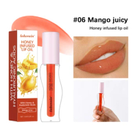 6 Colors 4ml Moisturize Fruit Honey Infused Lip Oil Creating Juicy Glossy Lips Smoother Natural Heal