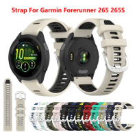 New 18 20 22mm watch band for Garmin Forerunner 265 255 bracelet official buckle strap for Forerunner 255s 265s 245 645 55 158