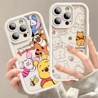 Disney Winnie Pooh Case for Apple iPhone 11 15 Pro Max 14 Plus 13 12 Mini Shockproof Protective Bumper Funda Soft Phone Cover