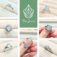 THOX JEWEL AQUAMARINE Natural Stone s925 Silver Plated Adjustable Ring