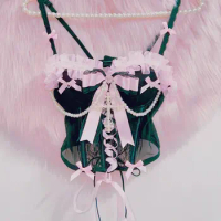 Cross bra Pink clothes harajuku fashion Lolita bra y2k accessories Kawaii bray2kbra Lolita bra Pink bra lace bra e girl clothes